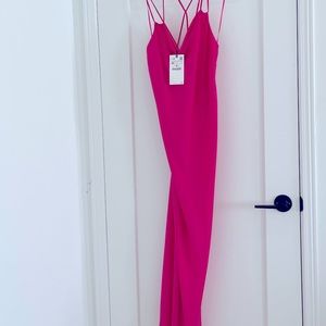 Brand new half cuff long Zara satin dress, size M